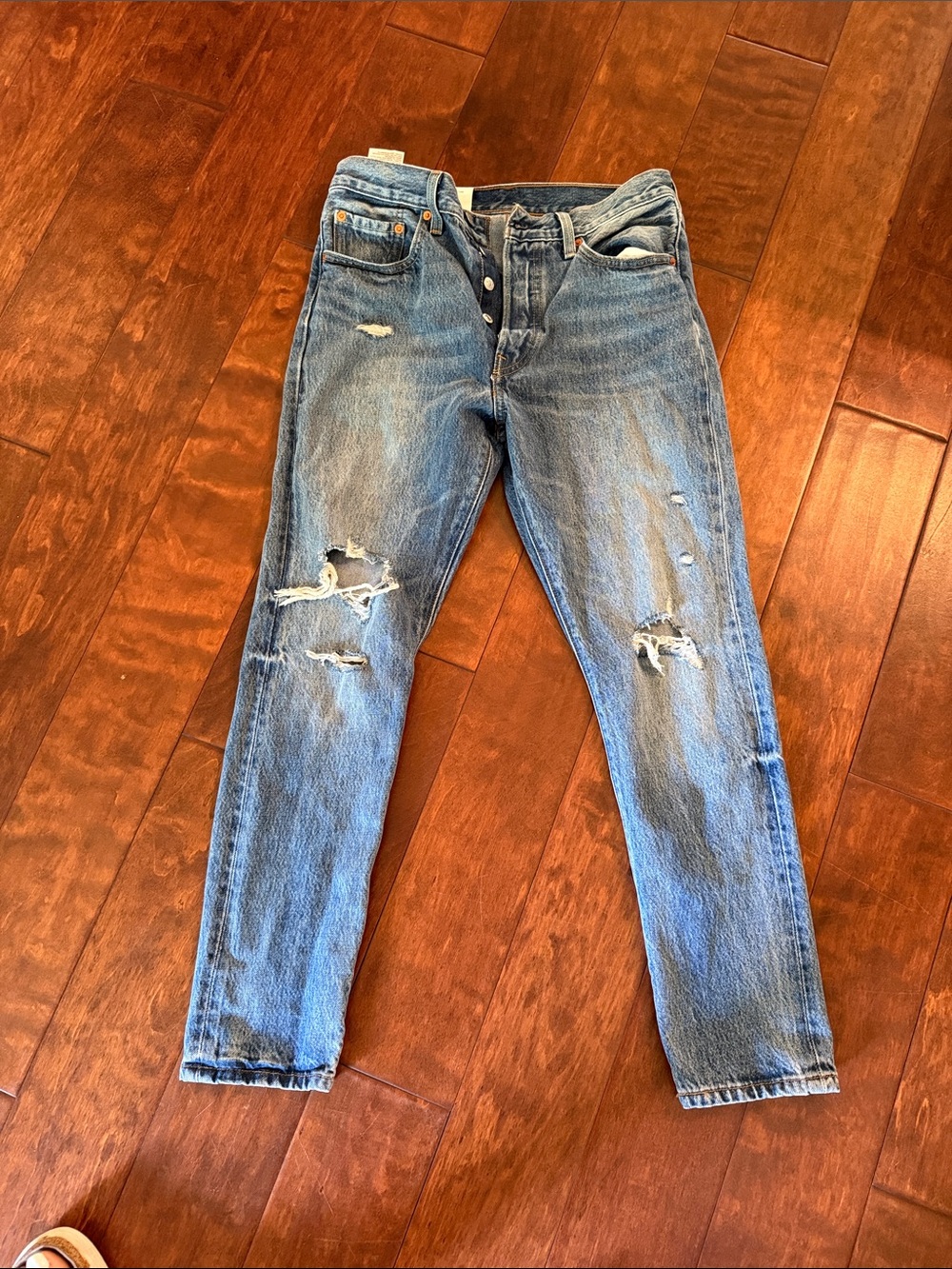 Levi's Light Blue Skinny Ripped Jeans